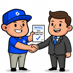 step 2 to order custom box printing is pay deposit invoice