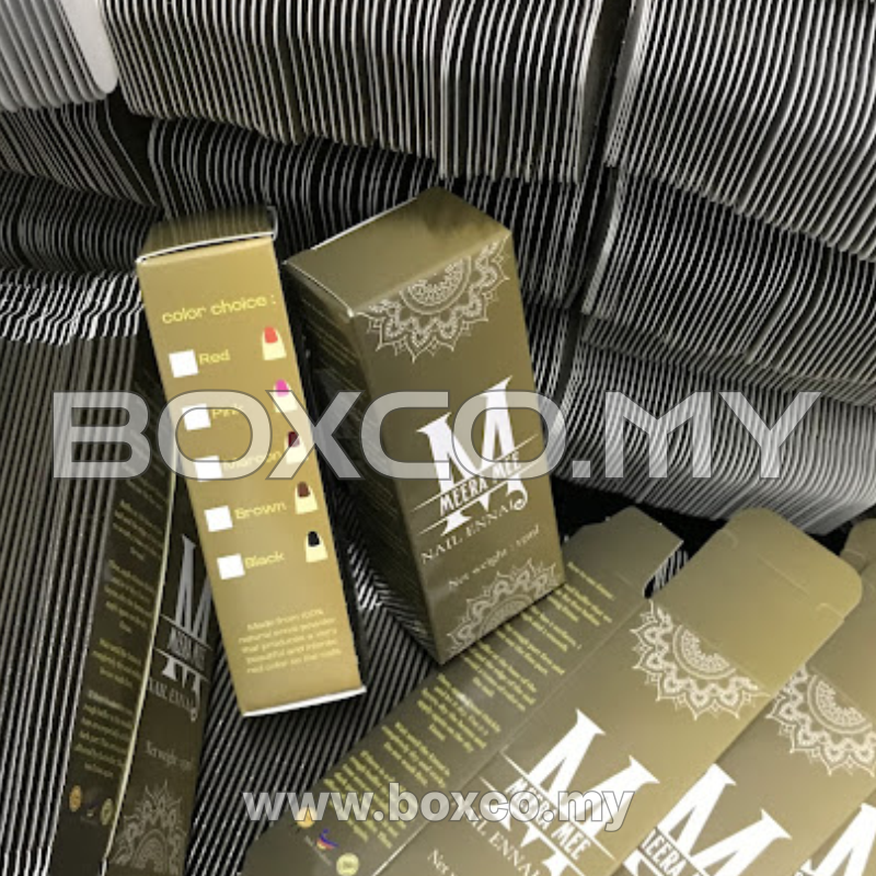 Cetak kotak inai cosmetic nail henna custom box printing malaysia by BOXCO Malaysia