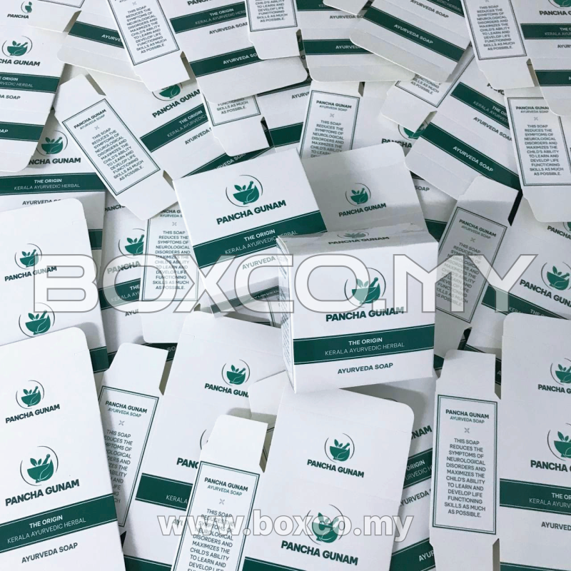 Cetak kotak sabun soap ayurveda custom box printing malaysia by BOXCO Malaysia