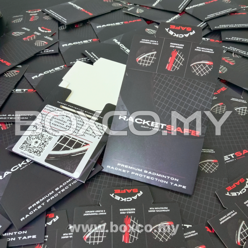 Cetak kotak sport badminton accessories envelope style custom box printing malaysia by BOXCO Malaysia