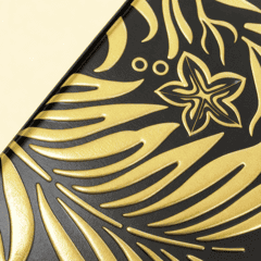 Example of finishing of box printing Spot UV + Embossed effect