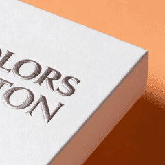 Example of finishing of box printing Foil + Embossed effect