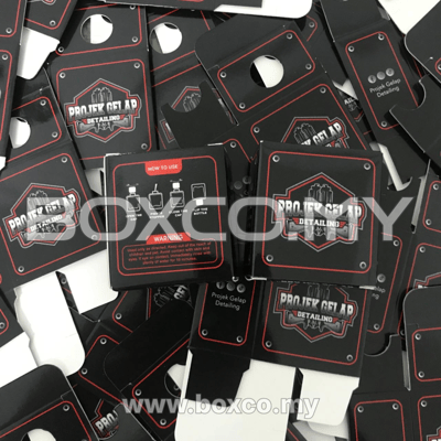 Cetak kotak car perfume black custom box printing malaysia by BOXCO Malaysia