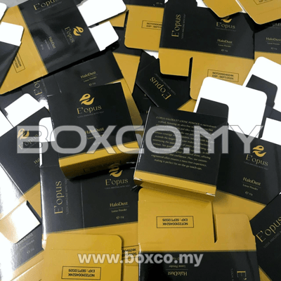 Cetak kotak cosmetic loose powder custom box printing malaysia by BOXCO Malaysia