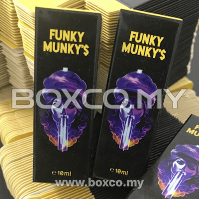 Cetak kotak liquid cartoon style yellow black custom box printing malaysia by BOXCO Malaysia