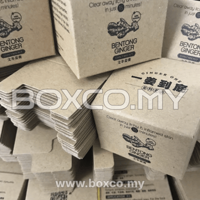 cetak kotak medecine balm ginger using kraft material custom box printing malaysia