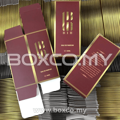 Cetak kotak minyak wangi perfume red dunhill custom box printing malaysia by BOXCO Malaysia