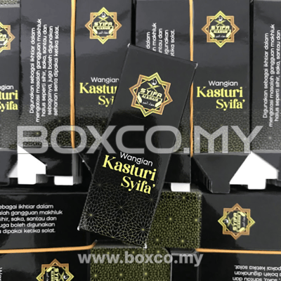 cetak kotak perfume minyak wangi kasturi kijang custom box printing malaysia