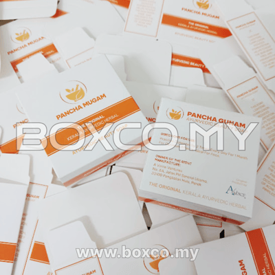 Cetak kotak sabun soap ayurveda orange custom box printing malaysia by BOXCO Malaysia
