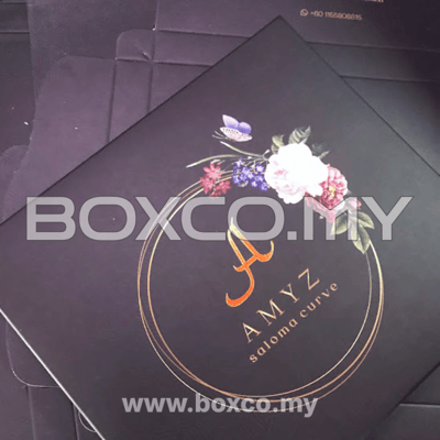 Cetak kotak tudung scarf gold custom box printing malaysia by BOXCO Malaysia