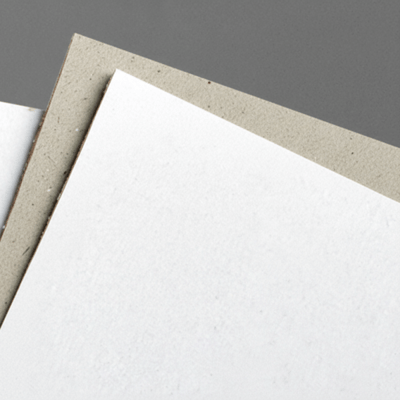 cheap boxboard grey back card paper close up