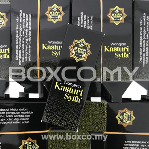 custom perfume box printing with foil stamping malaysia by BOXCO